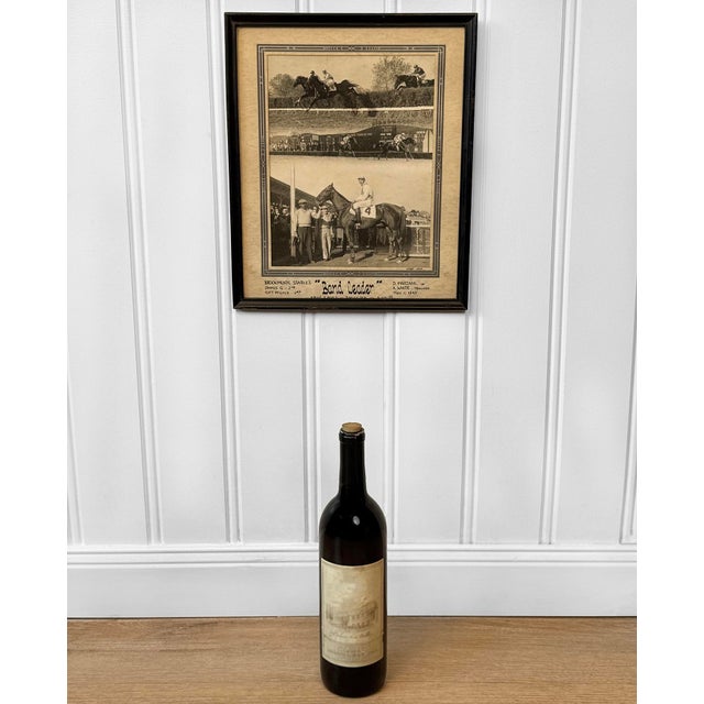 Traditional Vintage Equestrian 1949 Horse Racing "Band Leader" Framed Photograph - 12x14 For Sale - Image 3 of 11