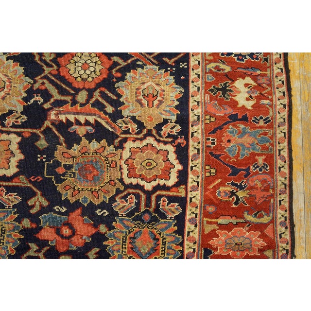 Traditional Excellent Navy Blue and Red Color With Florid and Symmetric Design Antique N W Persian Rug For Sale - Image 3 of 12