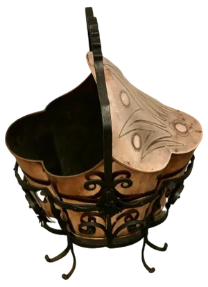 Art Nouveau Brass Helmet Coal Scuttle, 1880s