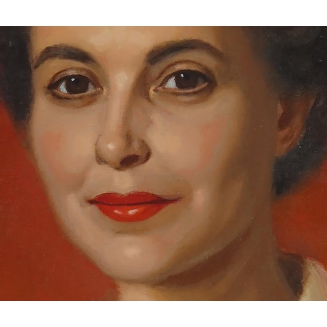 Mid Century Portrait of a San Francisco Lady by Alfred Jonniaux For Sale - Image 4 of 6