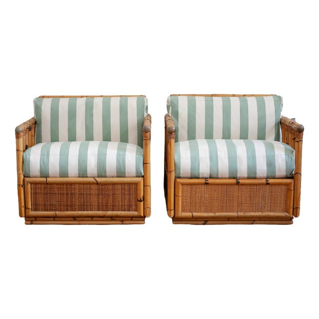 Bamboo Armchairs from Dal Vera, 1960s, Set of 2 For Sale
