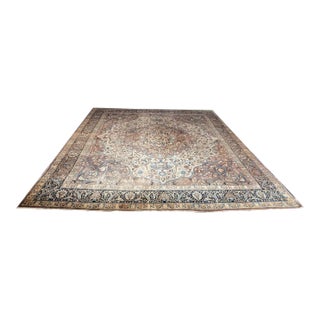 Antique Worn Out Tabriz Haji Jalili Rug For Sale