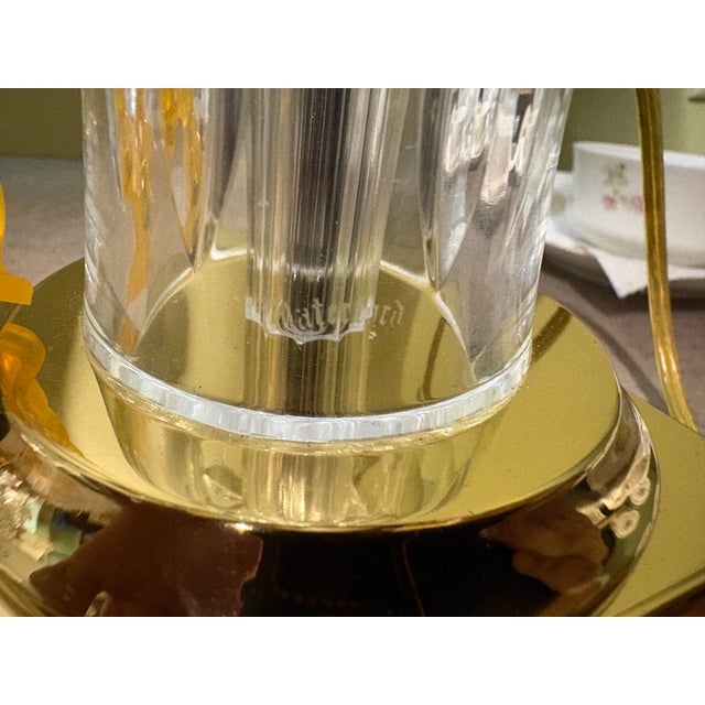 Late 20th Century Rare Waterford Crystal & Brass Swing-Arm Column Lamp – Diamond Cut For Sale - Image 6 of 6