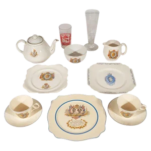 English Art Deco Royal Commemorative Porcelain Coronation Set
