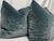 Custom pair of 22" pillows covered in Rogers and Goffigan "Silk Mohair" in color thunder cloud. These pillows have tapered...