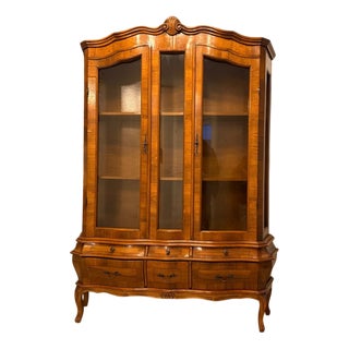 Baroque Style Display Cabinet in Wood, 1970s For Sale