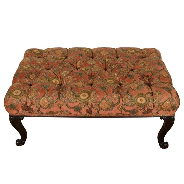 Tufted George III Mahogany Ottoman For Sale - Image 4 of 4