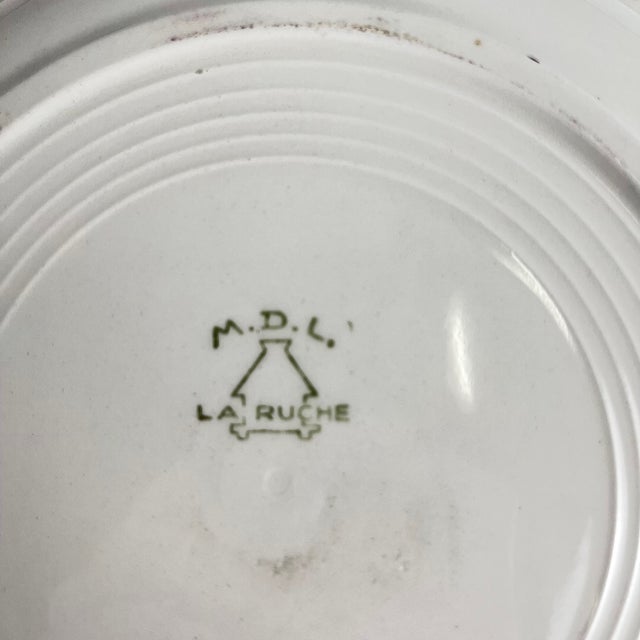 1950s Round Plate with Rim from Moulins Des Loups, 1950s For Sale - Image 5 of 9