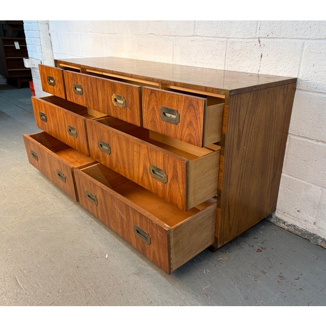 Vintage "Campaigner" Style Dresser by Dixie Furniture For Sale - Image 11 of 18