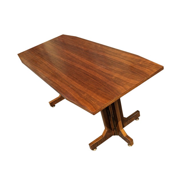 1960s Italian Fratino Dining Table in Wood and Brass, 1950s For Sale - Image 5 of 8
