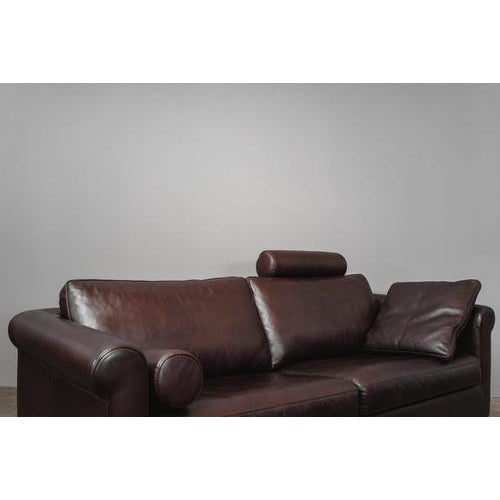Wood Vintage Sofa in Leather For Sale - Image 7 of 18