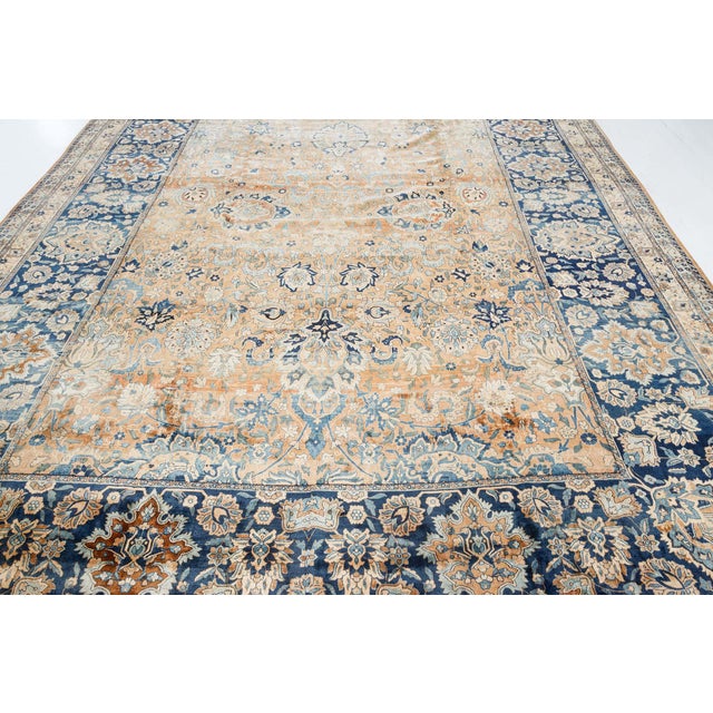 Fine Antique Persian Kirman Handmade Wool Carpet For Sale - Image 10 of 10