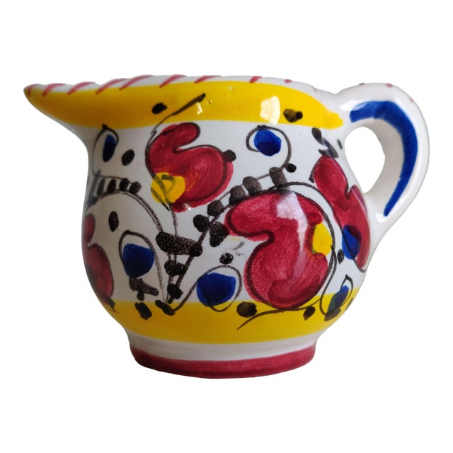 Mid 20th Century Attributed to Deruta San Gimignano Creamer Pitcher For Sale