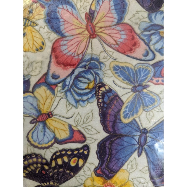 Decoupaged Butterfly Decorative Glass Plate For Sale - Image 4 of 10