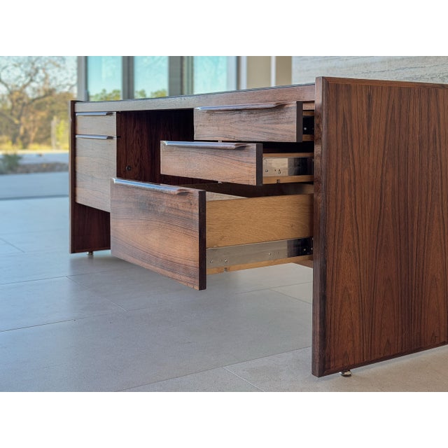 Mid 19th Century Brazilian Rosewood Danish Modern Executive Desk For Sale - Image 9 of 9