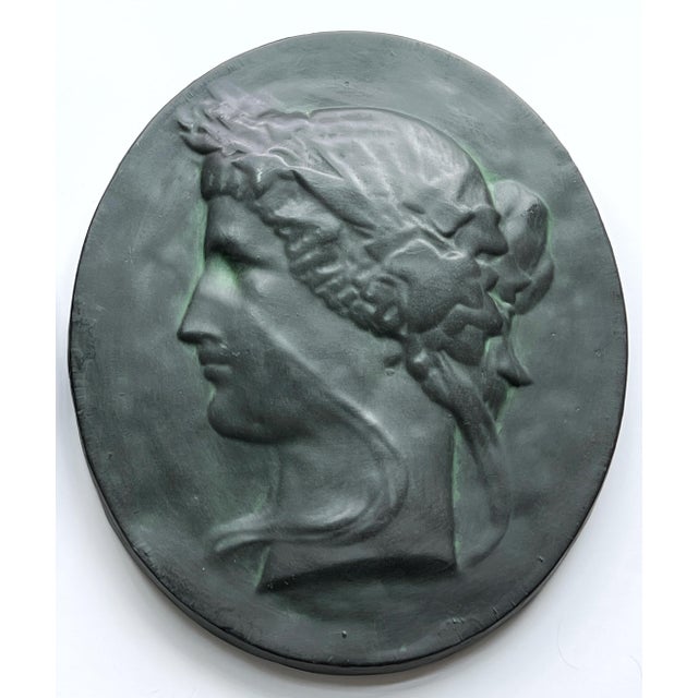 Pair of Large 16" Tall Bacchante Roman Figures Ceramic Plaques For Sale - Image 9 of 12