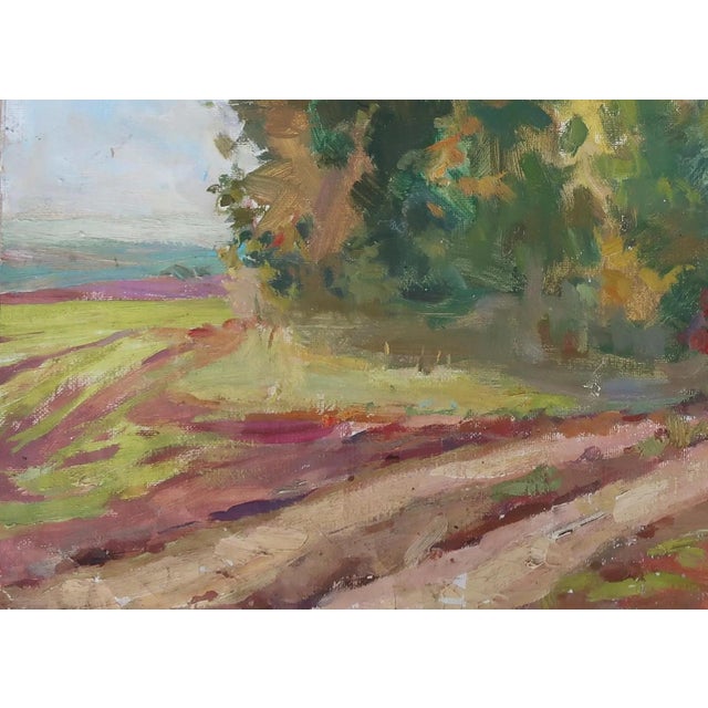 1980s Original Impressionism Oil Painting: Rural Ukrainian Landscape, 1980s 52-73 For Sale - Image 5 of 6