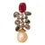 Bochic "Capri" Vintage Ruby & Rose Cut Sapphire Earrings Set 18K Gold & Silver For Sale