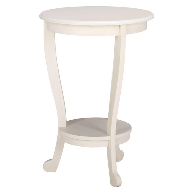 Wood Mary Pedestal Table in Ivory For Sale - Image 7 of 8