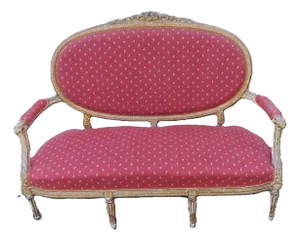 Louis XVI Style Golden Wood Bench, 1880