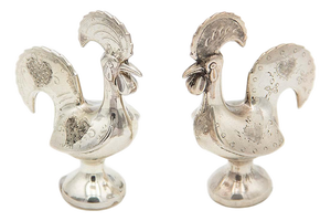 Silver Barcelos Roosters, Set of 2
