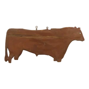 19th Century American Folk Art Carving of Red Bull
