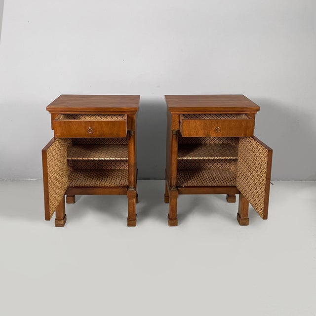 Traditional 19th Century Empire Italian Bedside Tables in Wood, Set of 2 For Sale - Image 3 of 15