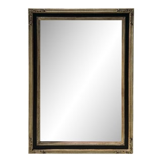 Jerry Solomon White Gold & Black Giltwood Mirror For Sale