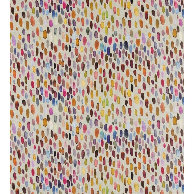 Traditional Sample - The House of Scalamandré Jamboree Linen Print Fabric, Magenta/Multi For Sale - Image 3 of 3