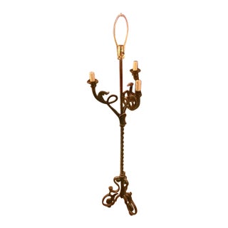 1900's Wrought Iron Floor Lamp For Sale