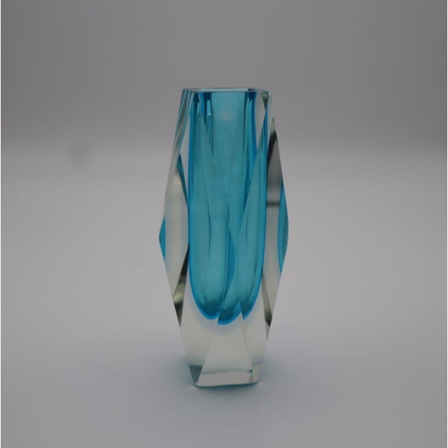 Mid-Century Modern Blue Glass Vase by Flavio Poli for Seguso, Italy, 1980s For Sale - Image 3 of 7
