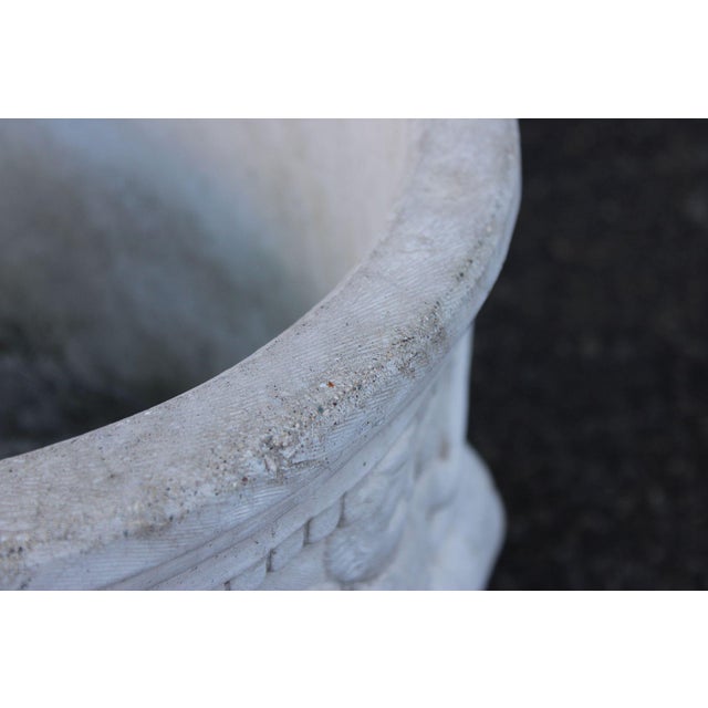 Classical Style Cherub Relief Cast Stone Garden Planter For Sale - Image 4 of 16