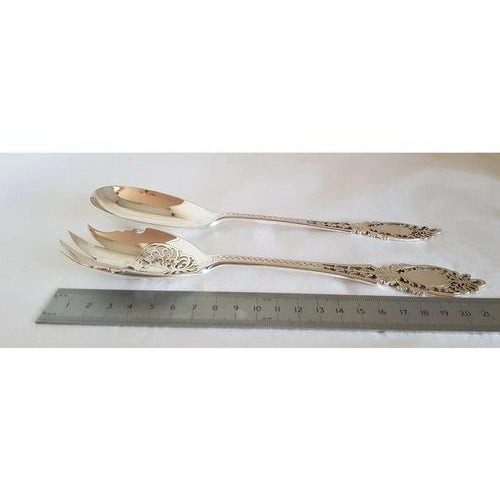 Antique George V Sterling Silver Serving Set by Josiah Williams & Co, 1930, Set of 2 For Sale - Image 12 of 14