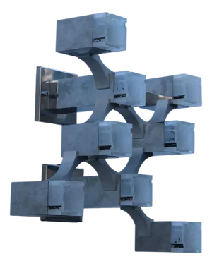 Cubic Wall Lamp in Chromed Metal and Methacrylate by Gaetano Sciolari for Sciolari, 1970s