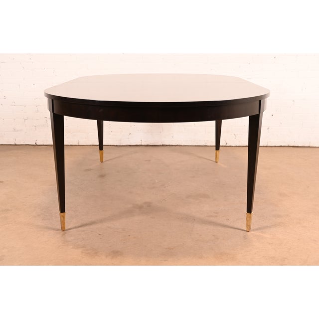 Thomas Pheasant for Baker Furniture French Regency Mahogany Extension Dining Table | Newly Refinished For Sale - Image 12 of 15
