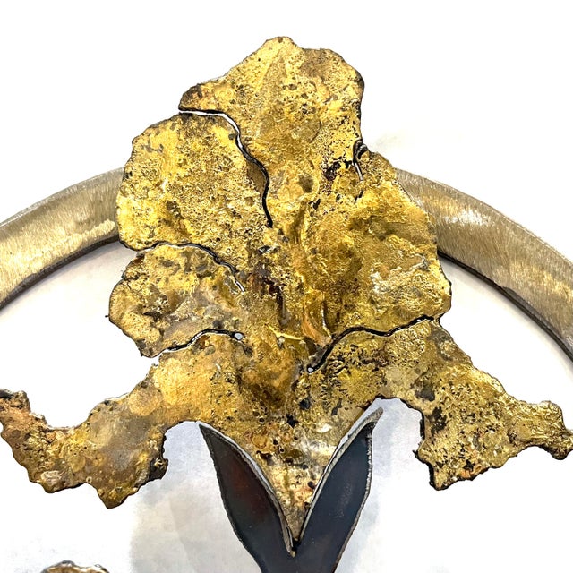 1990s Blooming Iris - 1990's 3-Dimensional Steel Wall Sculpture by Sam Briseno For Sale - Image 5 of 14