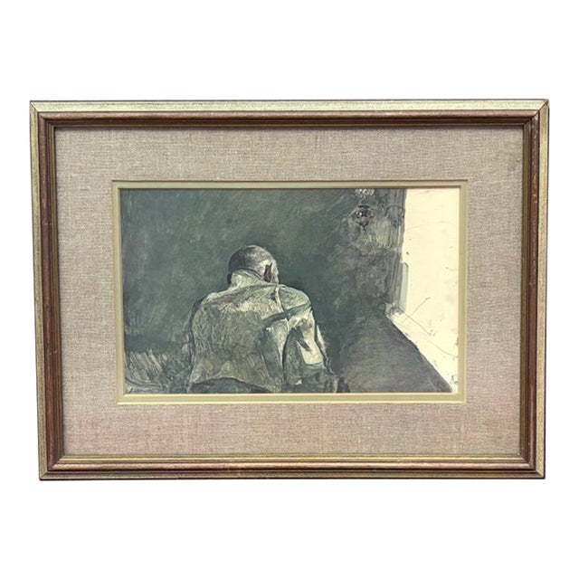 Mid Century Print of Andrew Wyeth's Painting " Spring Sun" - ColorDry Brush Lithograph 1961 For Sale