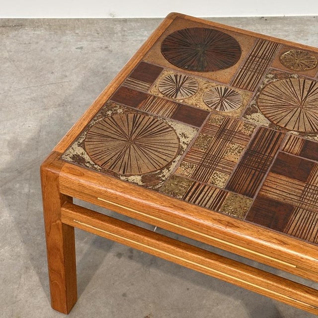Danish Ceramic Tile Coffee Table by Tue Poulsen for Haslev Møbelsnedkeri, 1960s For Sale - Image 11 of 12