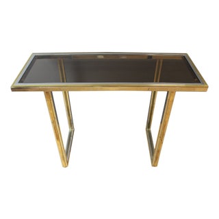 Chrome and Golden Console Table, 1970 For Sale