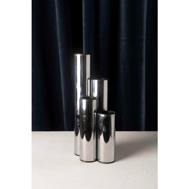 Space Age Vases in Chromed Metal, Europe, 1970s, Set of 3 For Sale - Image 16 of 18