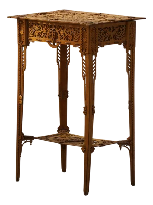 Chippendale Style Carved Console or Side Table with Storage, 1940s
