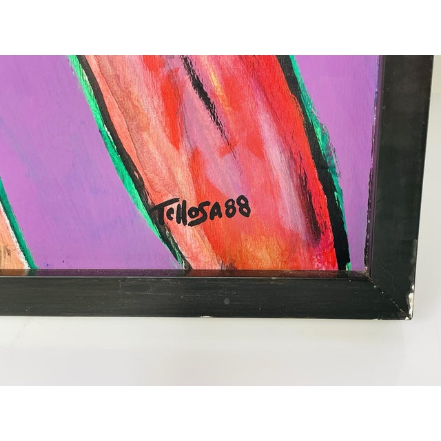 Monumental Mixed Media Painting by Mexican Artist Jesus Tellosa, Signed & Dated For Sale - Image 18 of 18