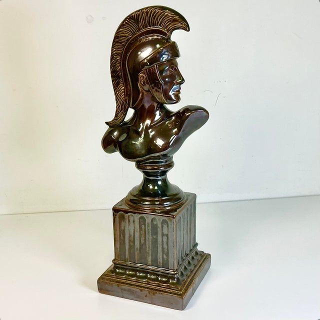 Vintage Home is pleased to offer this Neoclassical Roman Centurion Warrior ceramic sculptural Bust. It’s a Folk Art piece...