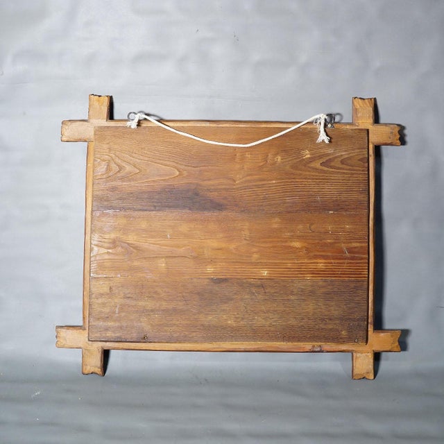 Antique Black Forest Mirror With Rustic Carved Frame For Sale - Image 4 of 7