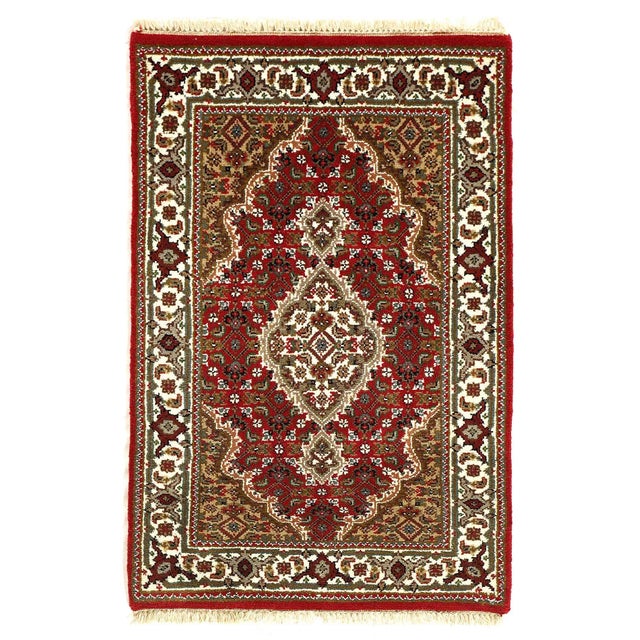 Traditional 2020s Fine Hand Knotted Silk & Wool Tabriz Rug For Sale - Image 3 of 3