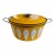 Vintage Cathrineholm Yellow Lotus Enamel Dutch Oven Lidded Pot For Sale