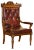 English Estate Oxblood Leather Throne Armchair, 1840s For Sale