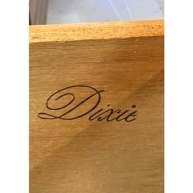 1970s Refinished Elegant Hollywood Regency Dixie Furniture Dresser in Cream & Natural Oak Tones For Sale - Image 10 of 10
