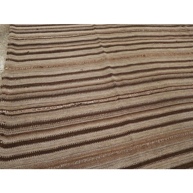 Rustic Galerie Shabab Collection Mid-20th Century Vintage Turkish Flatweave Kilim Square Room Size Carpet For Sale - Image 3 of 8