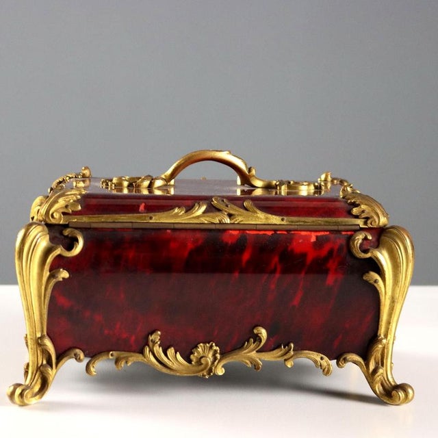 Red Napoleon III French Jewelry Casket For Sale - Image 8 of 9